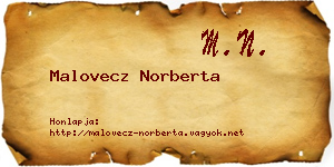 Malovecz Norberta névjegykártya