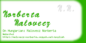 norberta malovecz business card